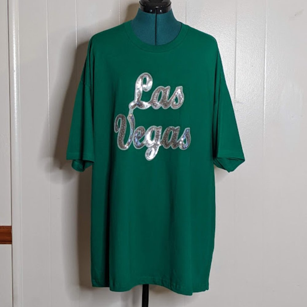 Cygnus Woman's Sequin Embroidered T-Shirt. Size 2XL.
